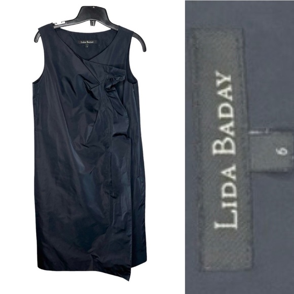 LIDA BADAY SILK (6) shift dress Navy - Picture 1 of 11